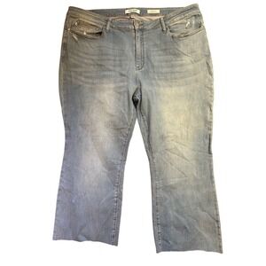 Judy Blue Womens 24W Light Wash Bootcut Distressed Raw Hem Jeans JB8819